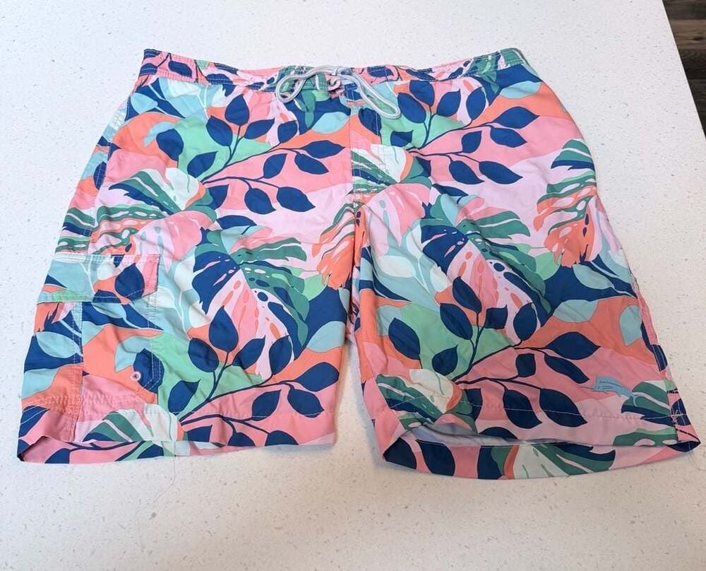 Tommy Bahama Men's Tropical Leaf Print Swim Trunks Size XL